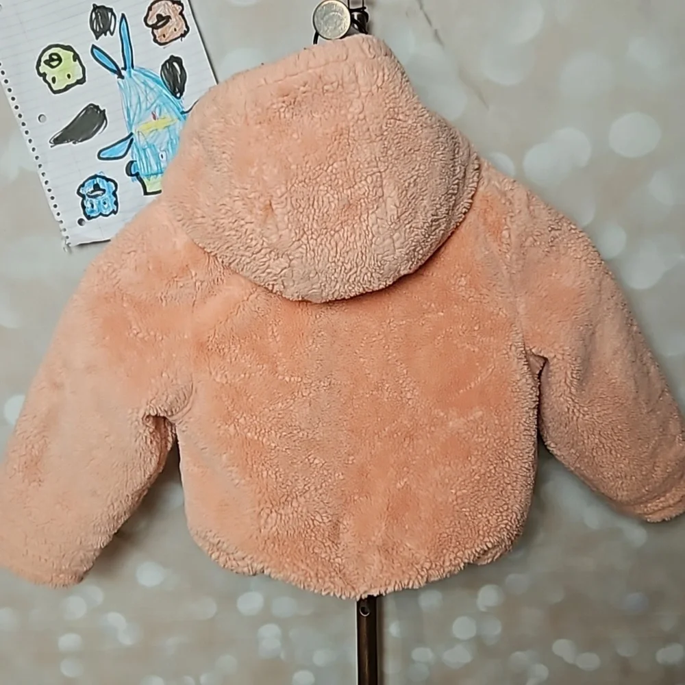 Peachy Reversible Plush Puffer Coat